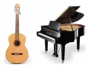 Cấu tạo đàn piano và guitar rất khác nhau