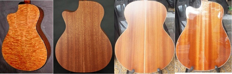 Gỗ thường được dùng làm mặt trước đàn Guitar 