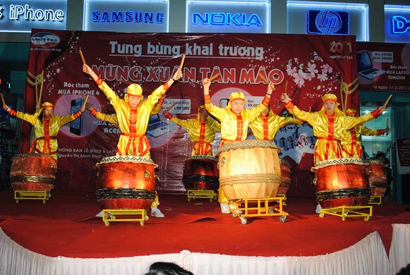 Trống múa lân là một nhạc cụ quan trọng không thể thiếu