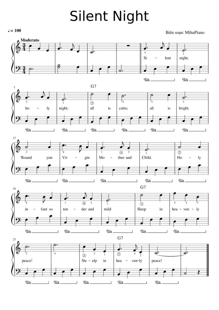 Bản nhạc giáng sinh piano nổi tiếng