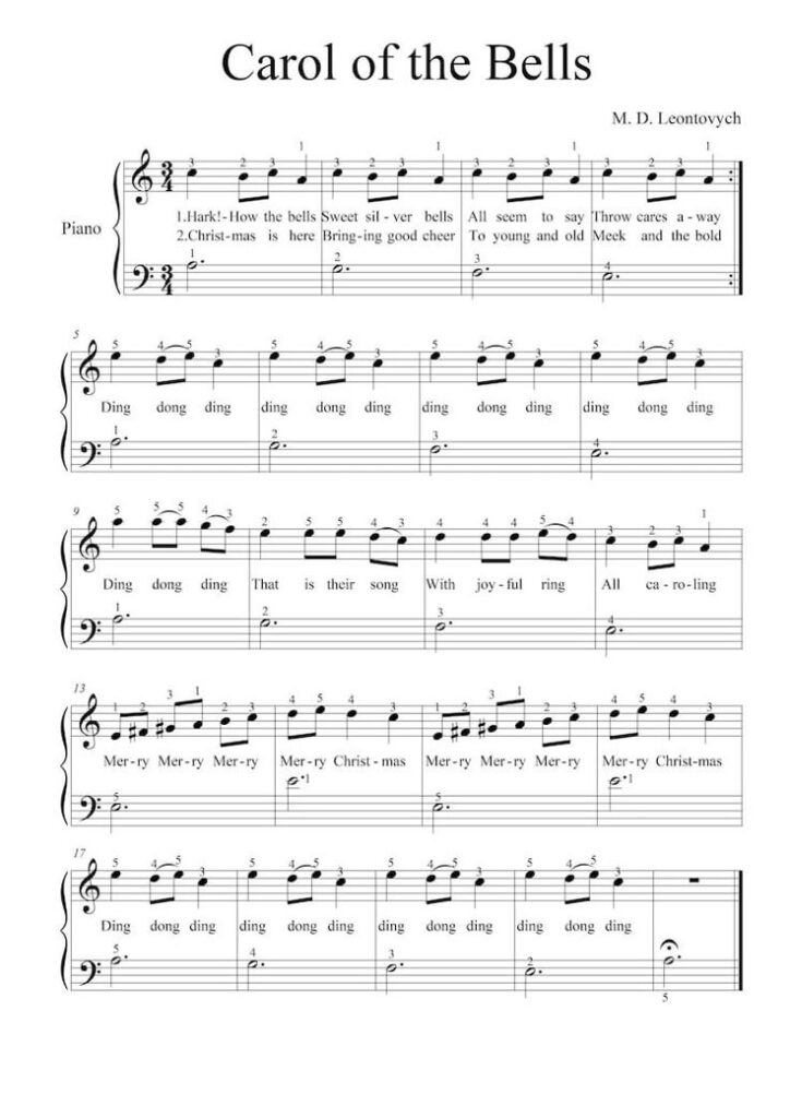Bản nhạc piano giáng sinh thích hợp tập luyện