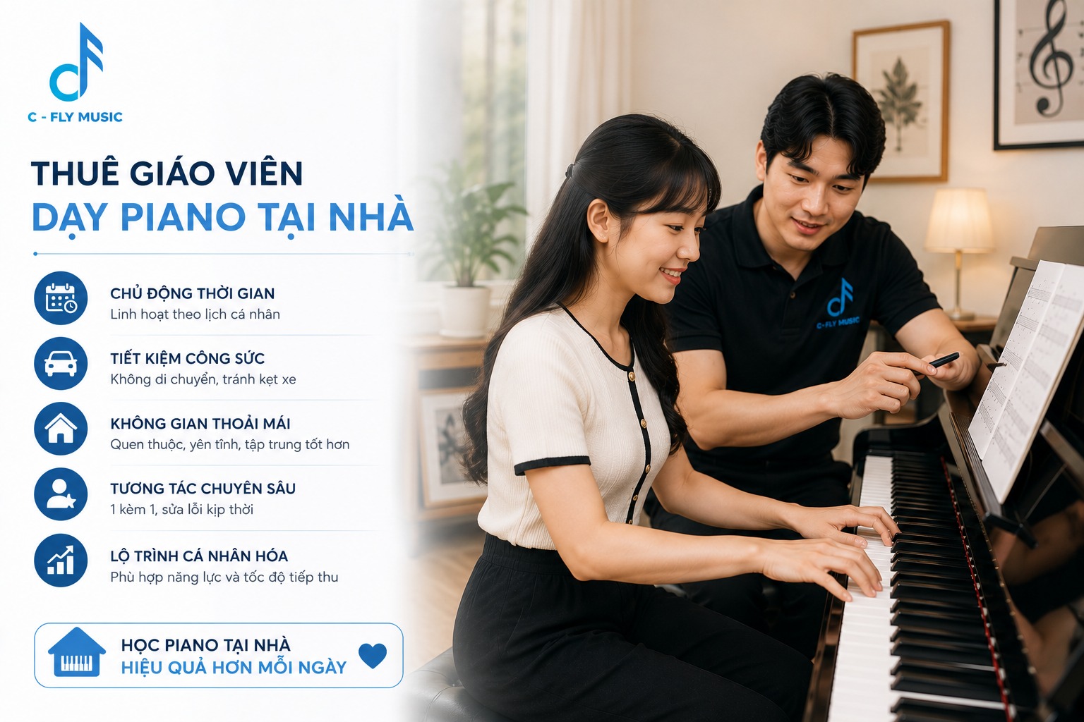 Tại sao nên thuê gia sư dạy Piano tại nhà?