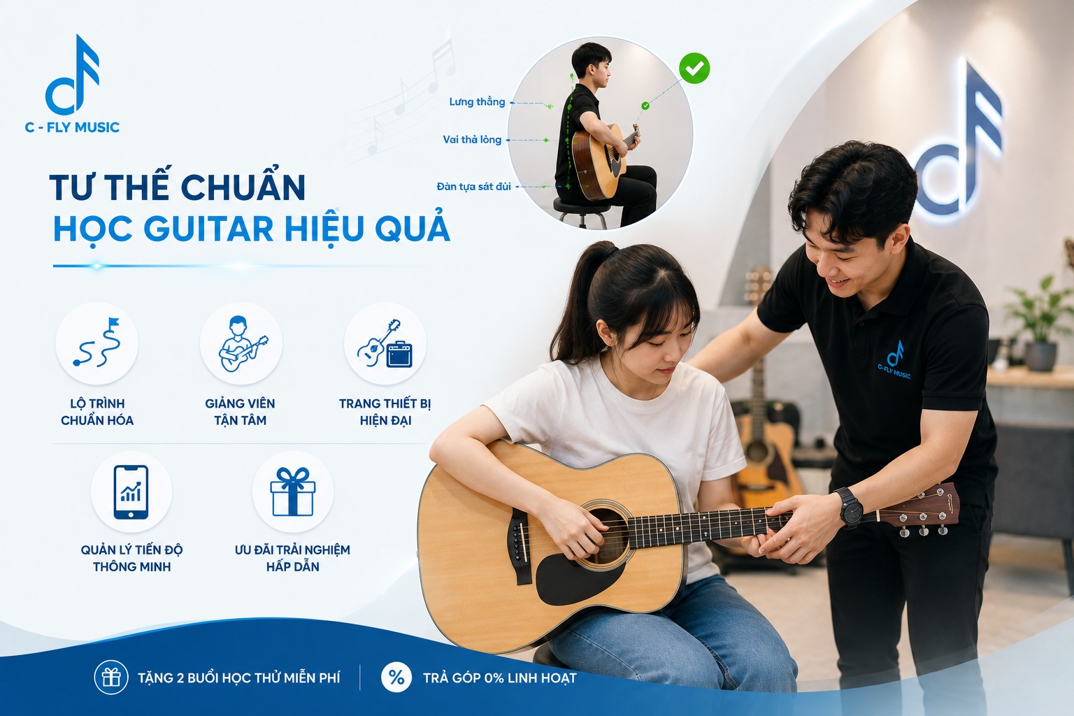 Người mới học Guitar nên luyện tư thế như thế nào?