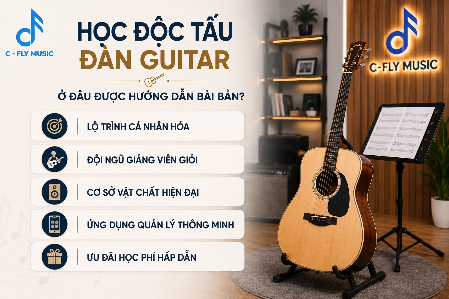 Học độc tấu đàn guitar ở đâu được hướng dẫn bài bản?