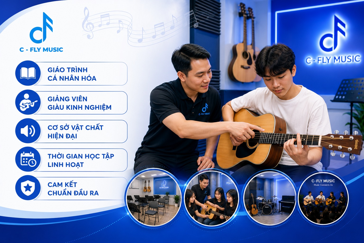 Học cách đánh đàn guitar 6 dây ở đâu uy tín, chất lượng?