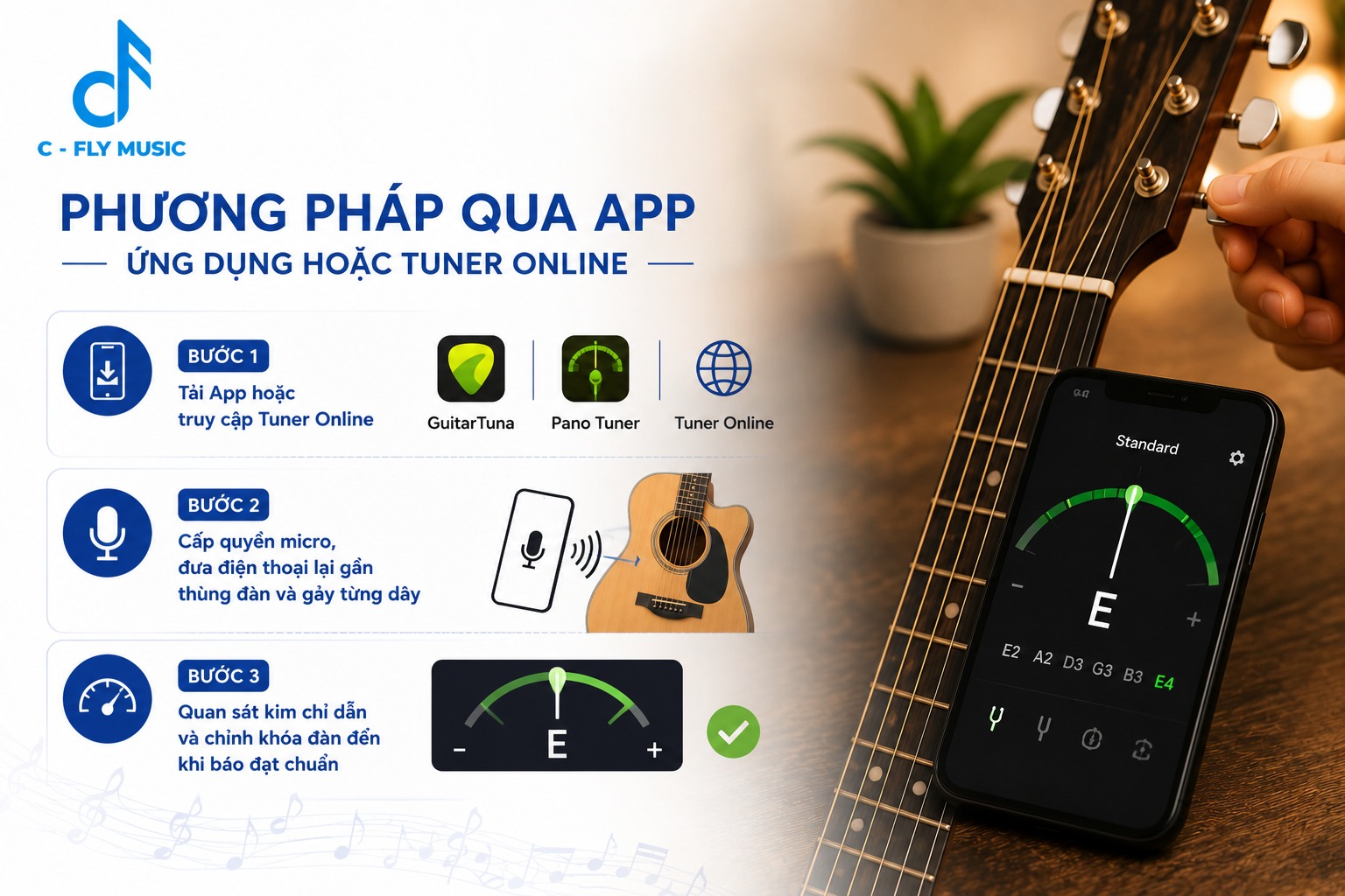 Phương pháp qua App ứng dụng hoặc Tuner Online