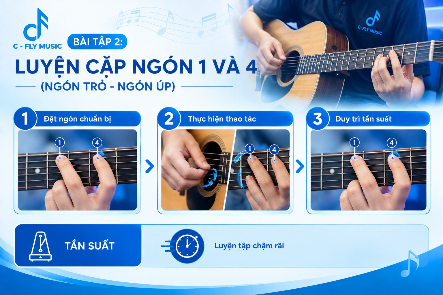 Luyện cặp ngón 1 và 4 (Ngón trỏ - Ngón úp)