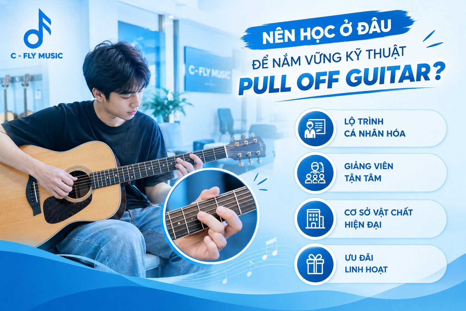 Nên học ở đâu để nắm vững kỹ thuật pull off guitar?