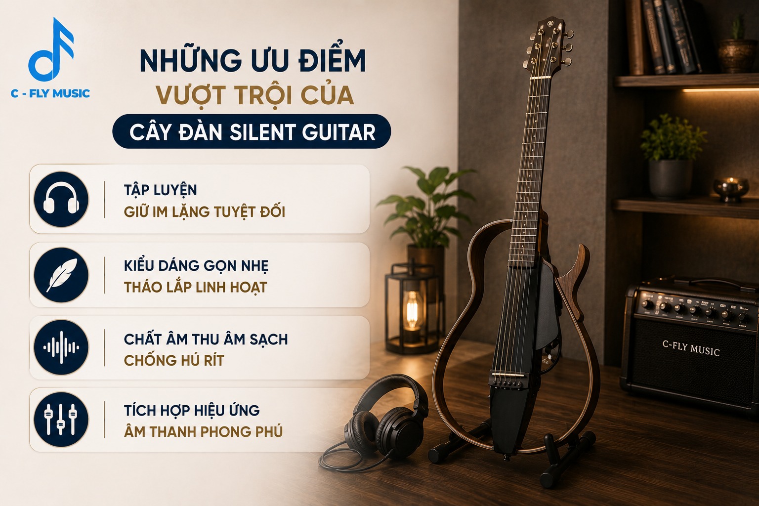 Những ưu điểm vượt trội của cây đàn Silent Guitar