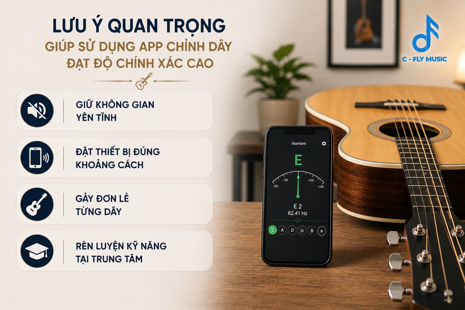 Lưu ý quan trọng giúp sử dụng app chỉnh dây đạt độ chính xác cao