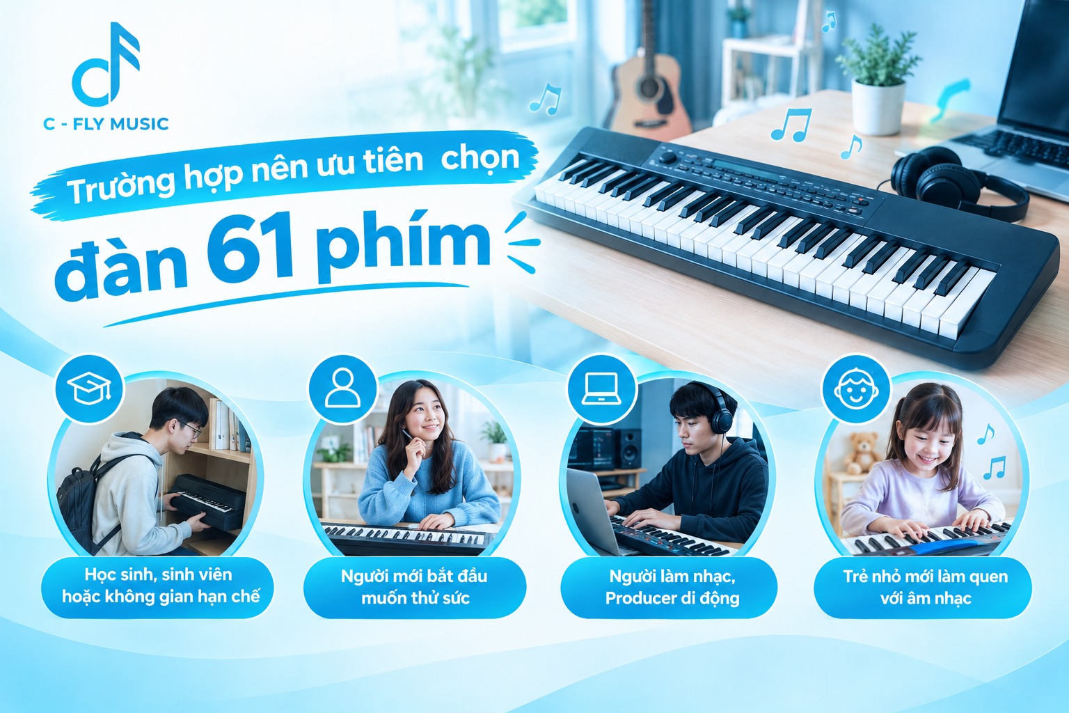 Trường hợp nên ưu tiên chọn đàn 61 phím