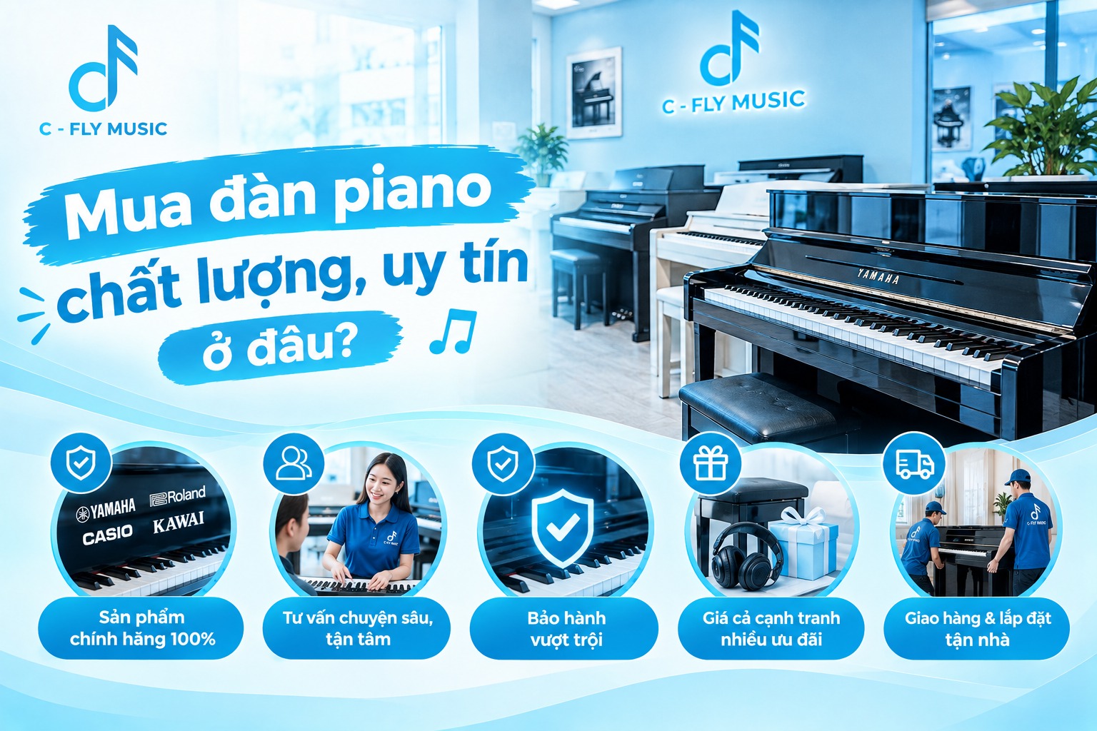 Mua đàn piano chất lượng, uy tín ở đâu?