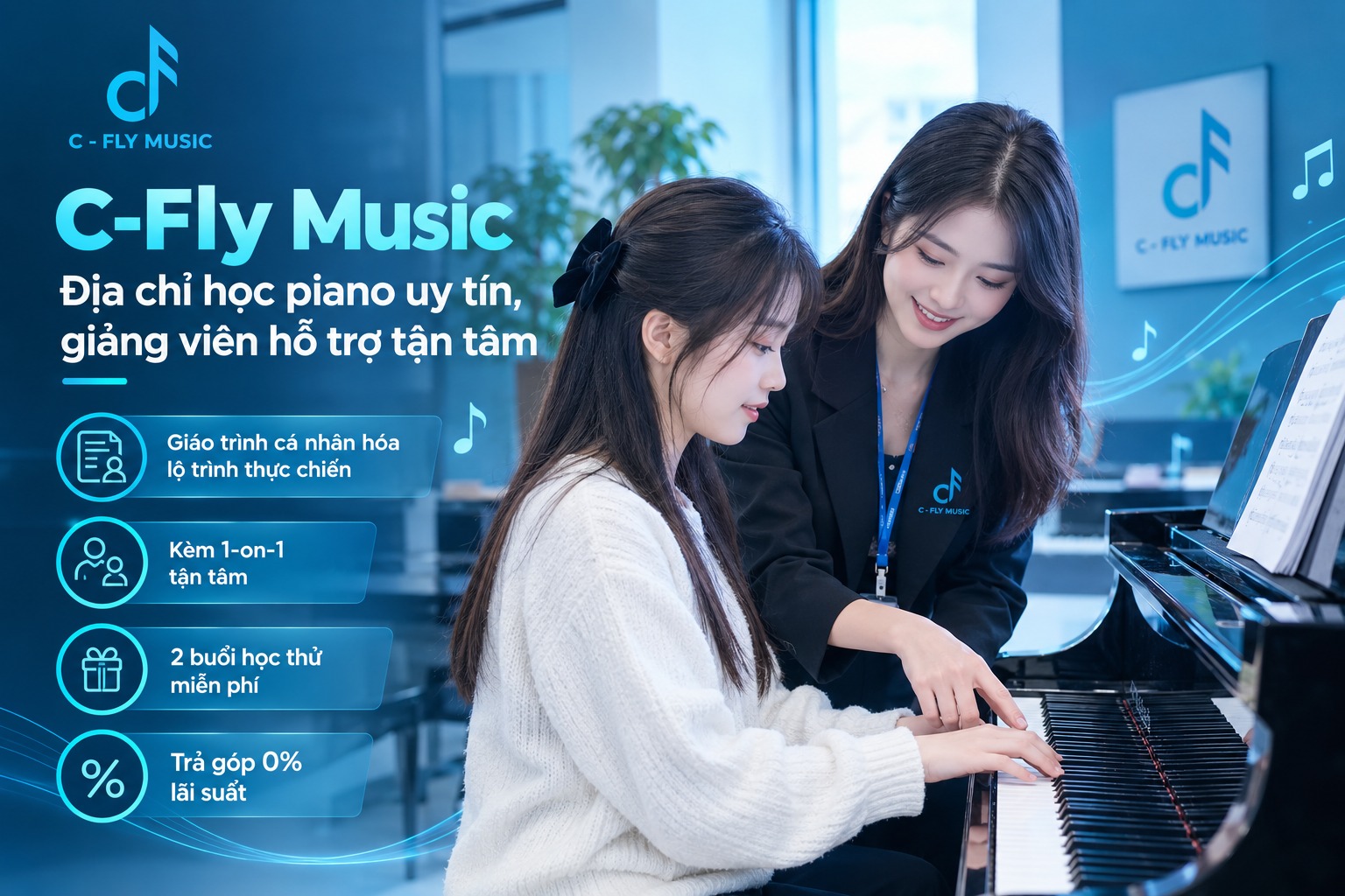 Địa chỉ học piano uy tín, giảng viên hỗ trợ tận tâm