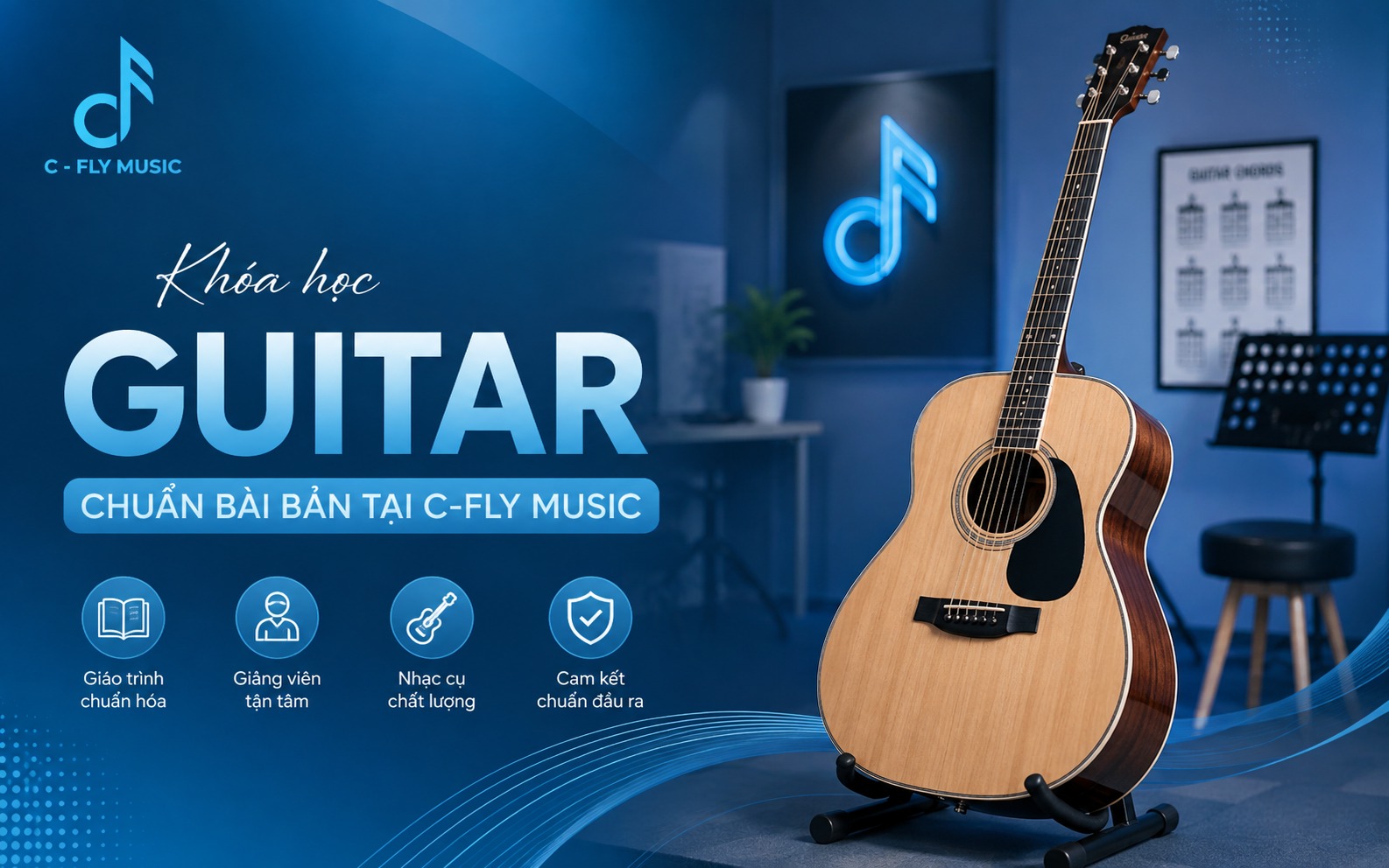 Khóa học guitar chuẩn bài bản tại C-Fly Music